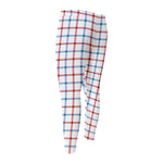 Red And Blue Tattersall Pattern Print Men's Compression Pants