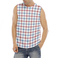 Red And Blue Tattersall Pattern Print Men's Fitness Tank Top