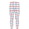 Red And Blue Tattersall Pattern Print Men's Leggings