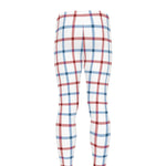 Red And Blue Tattersall Pattern Print Men's leggings