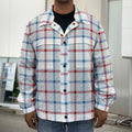 Red And Blue Tattersall Pattern Print Men's Shirt Jacket