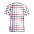 Red And Blue Tattersall Pattern Print Men's Athletic T-Shirt