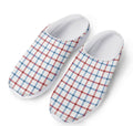 Red And Blue Tattersall Pattern Print Mesh Casual Shoes
