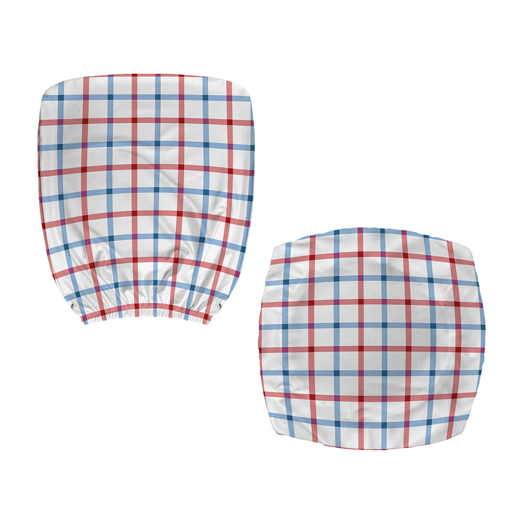 Red And Blue Tattersall Pattern Print Office Chair Cover