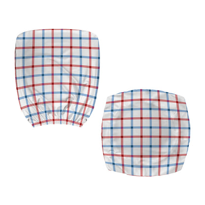 Red And Blue Tattersall Pattern Print Office Chair Cover