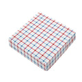 Red And Blue Tattersall Pattern Print Outdoor Seat Cushion Cover