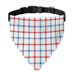Red And Blue Tattersall Pattern Print Over The Collar Dog Bandana
