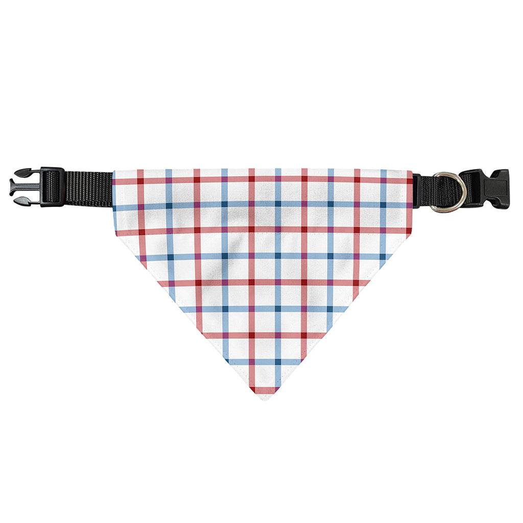 Red And Blue Tattersall Pattern Print Over The Collar Dog Bandana