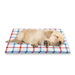 Red And Blue Tattersall Pattern Print Pet Cooling Mat Cover