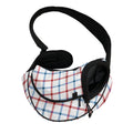 Red And Blue Tattersall Pattern Print Pet Sling Carrier