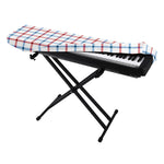 Red And Blue Tattersall Pattern Print Piano Keyboard Cover