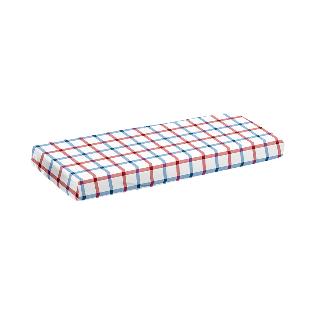 Red And Blue Tattersall Pattern Print Piano Keyboard Cover