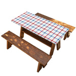Red And Blue Tattersall Pattern Print Picnic Table Cover