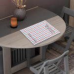 Red And Blue Tattersall Pattern Print Placemat