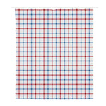 Red And Blue Tattersall Pattern Print Polyester Shower Curtain