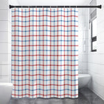 Red And Blue Tattersall Pattern Print Premium Shower Curtain