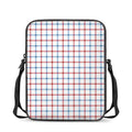 Red And Blue Tattersall Pattern Print Rectangular Crossbody Bag