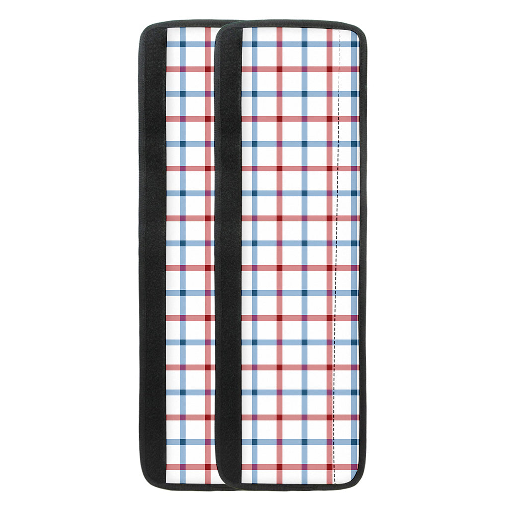Red And Blue Tattersall Pattern Print Refrigerator Handle Covers