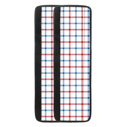 Red And Blue Tattersall Pattern Print Refrigerator Handle Covers