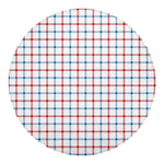 Red And Blue Tattersall Pattern Print Round Blanket