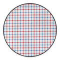 Red And Blue Tattersall Pattern Print Round Floor Mat