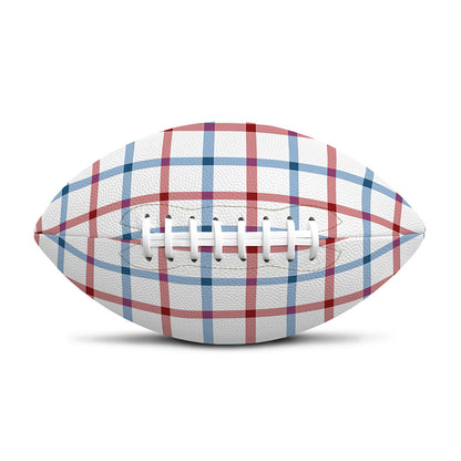 Red And Blue Tattersall Pattern Print Rugby Ball
