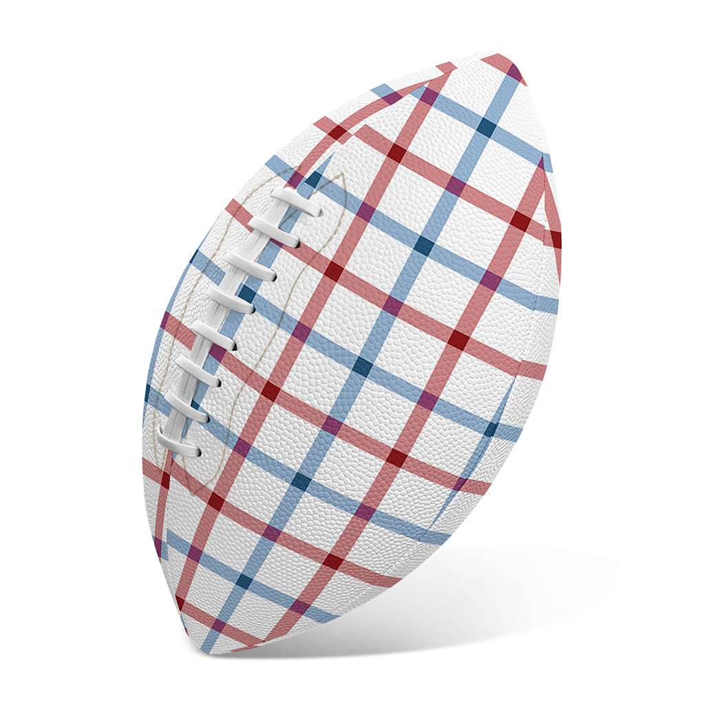 Red And Blue Tattersall Pattern Print Rugby Ball