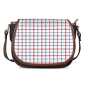 Red And Blue Tattersall Pattern Print Saddle Bag