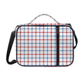 Red And Blue Tattersall Pattern Print Shoulder Strap Bible Bag