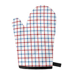 Red And Blue Tattersall Pattern Print Single Oven Mitt