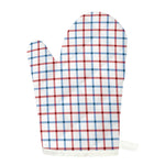 Red And Blue Tattersall Pattern Print Single Oven Mitt