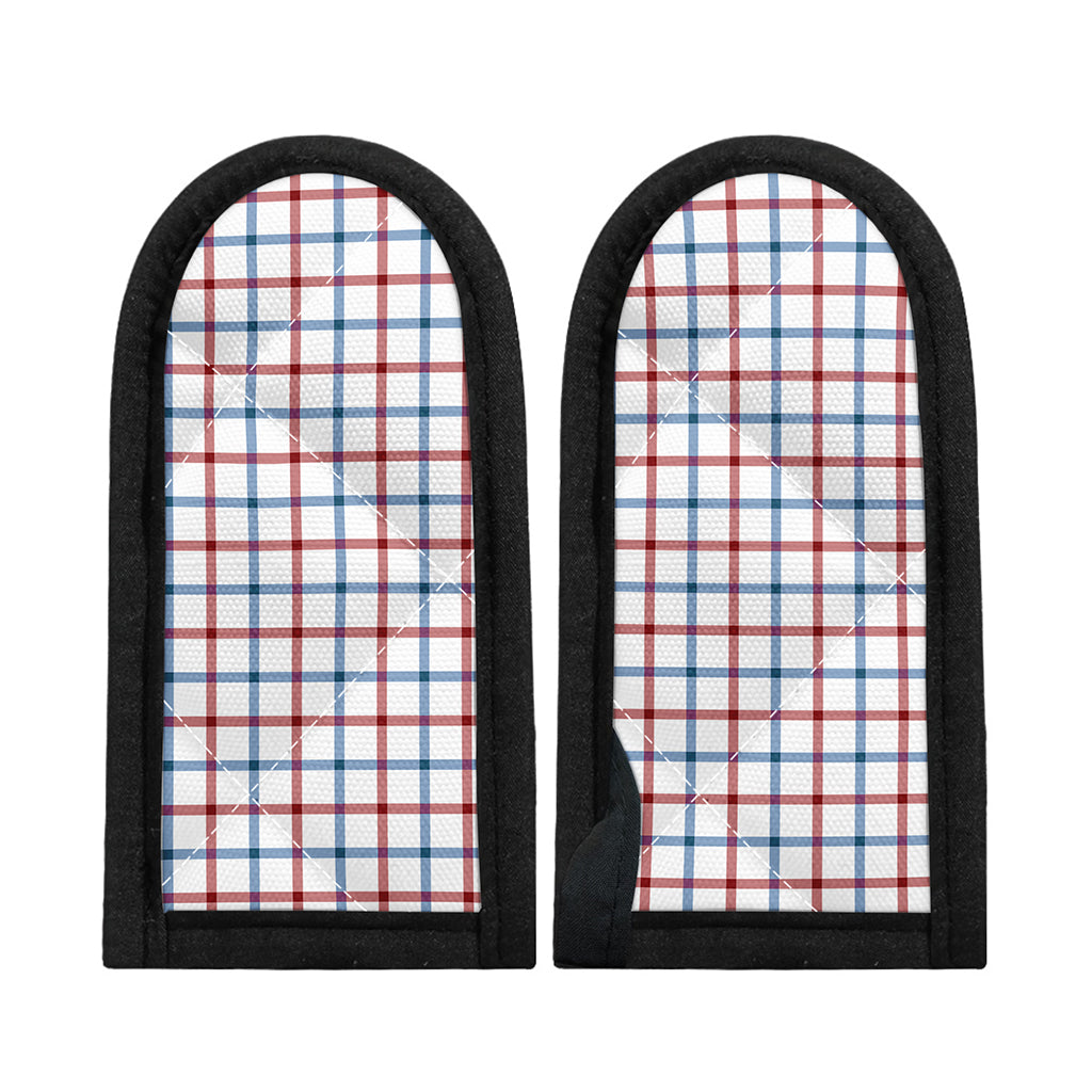 Red And Blue Tattersall Pattern Print Skillet Handle Cover