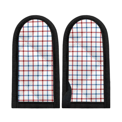 Red And Blue Tattersall Pattern Print Skillet Handle Cover