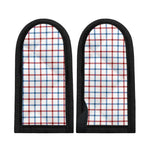 Red And Blue Tattersall Pattern Print Skillet Handle Cover