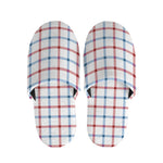 Red And Blue Tattersall Pattern Print Slippers