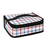 Red And Blue Tattersall Pattern Print Small Lunch Bag