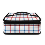 Red And Blue Tattersall Pattern Print Small Lunch Bag