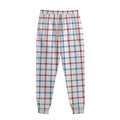 Red And Blue Tattersall Pattern Print Sweatpants