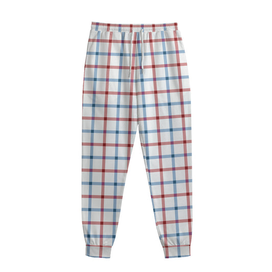 Red And Blue Tattersall Pattern Print Sweatpants