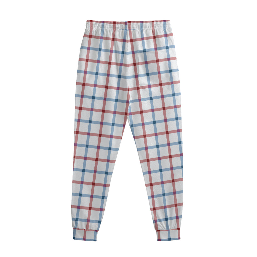 Red And Blue Tattersall Pattern Print Sweatpants