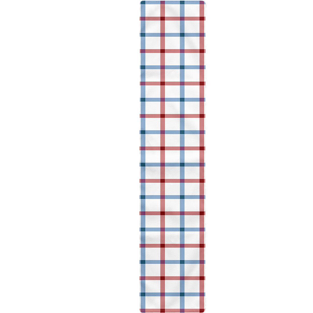 Red And Blue Tattersall Pattern Print Table Runner