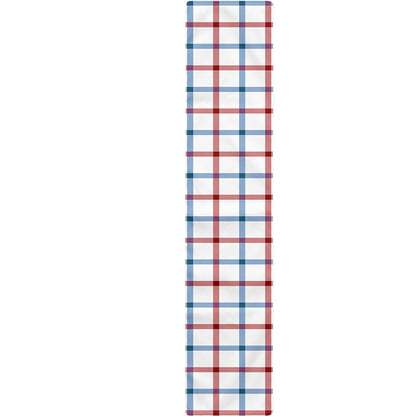 Red And Blue Tattersall Pattern Print Table Runner
