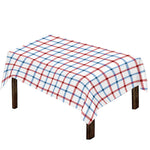 Red And Blue Tattersall Pattern Print Tablecloth