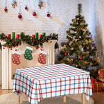 Red And Blue Tattersall Pattern Print Tablecloth