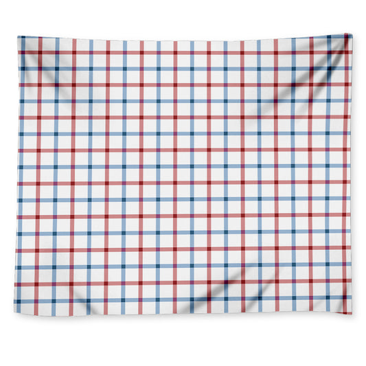 Red And Blue Tattersall Pattern Print Tapestry