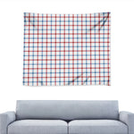 Red And Blue Tattersall Pattern Print Tapestry