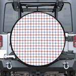 Red And Blue Tattersall Pattern Print Tire Cover