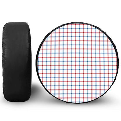 Red And Blue Tattersall Pattern Print Tire Cover