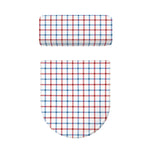 Red And Blue Tattersall Pattern Print Toilet Lid And Tank Cover Set