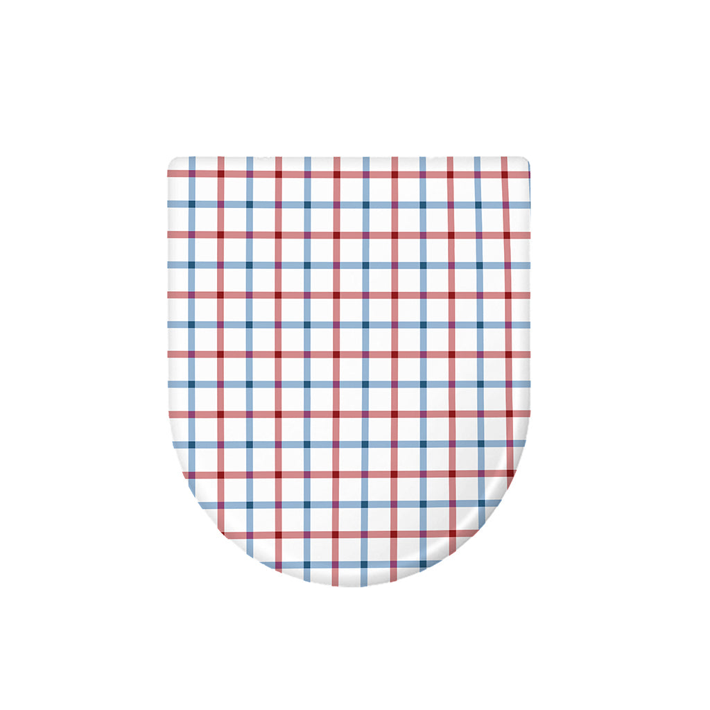 Red And Blue Tattersall Pattern Print Toilet Lid Cover
